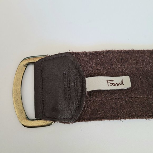 Fossil genuine leather multicolored belt with brass buckle. - Picture 4 of 9